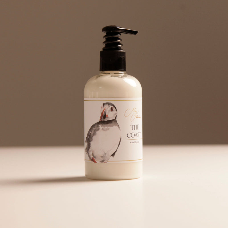 The Coast Hand Lotion with Puffin Watercolour Design