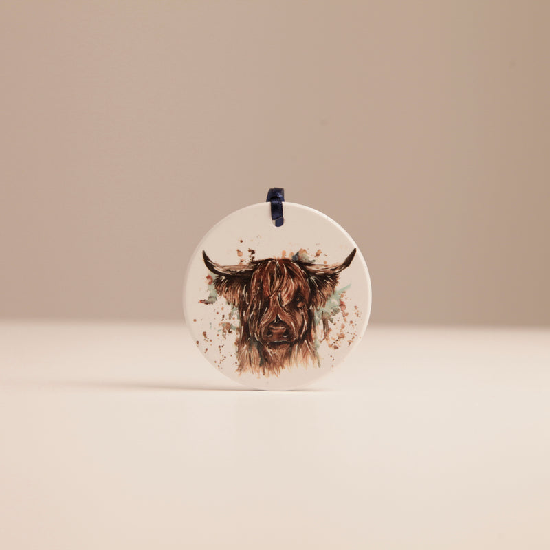 Highland Cow Hanging Decoration By Meg Hawkins