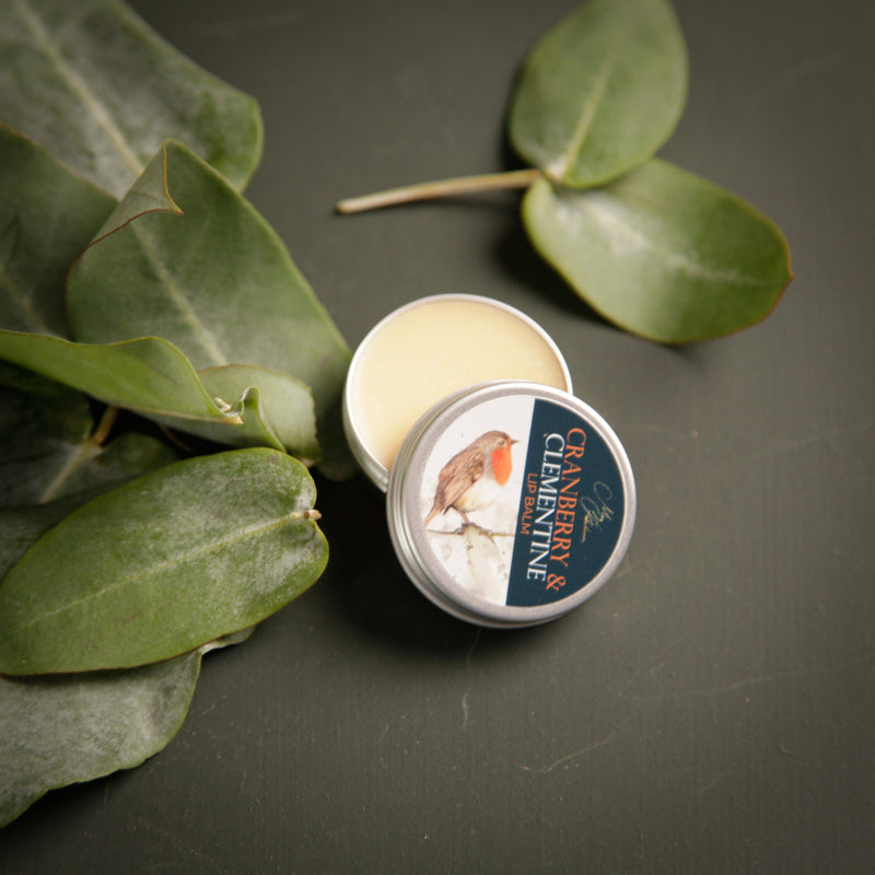 Cranberry and Clementine Lip Balm With Robin Design