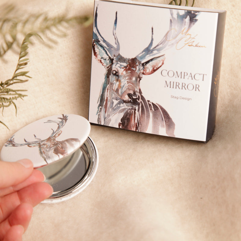 Stag Design Watercolour Compact Mirror