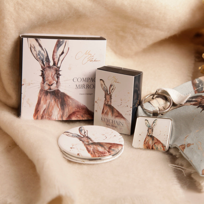 Hare Design Watercolour Compact Mirror