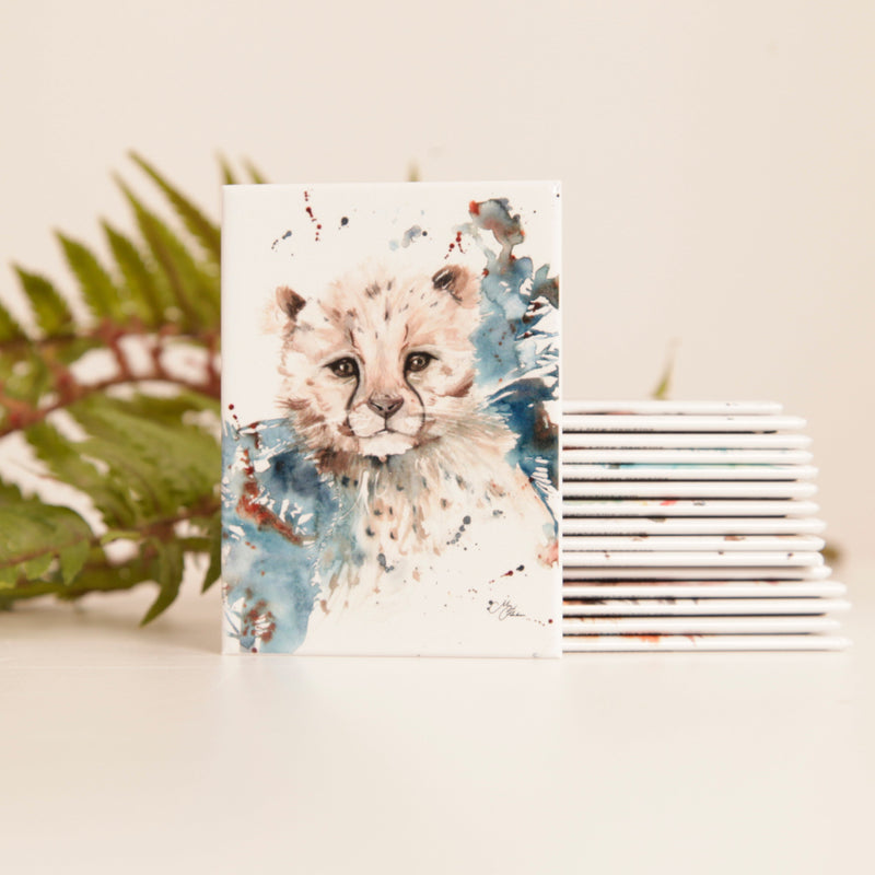 Cheetah Cub Watercolour Design Magnet
