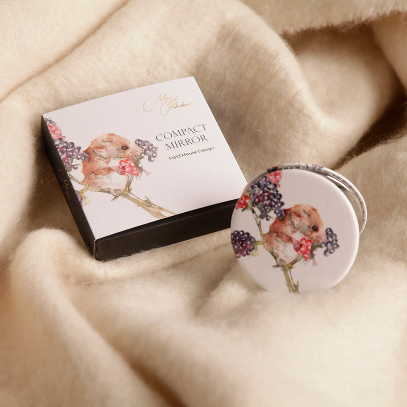 Field Mouse Design Watercolour Compact Mirror