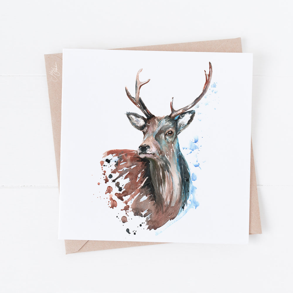 Stag Greeting Card by Meg Hawkins