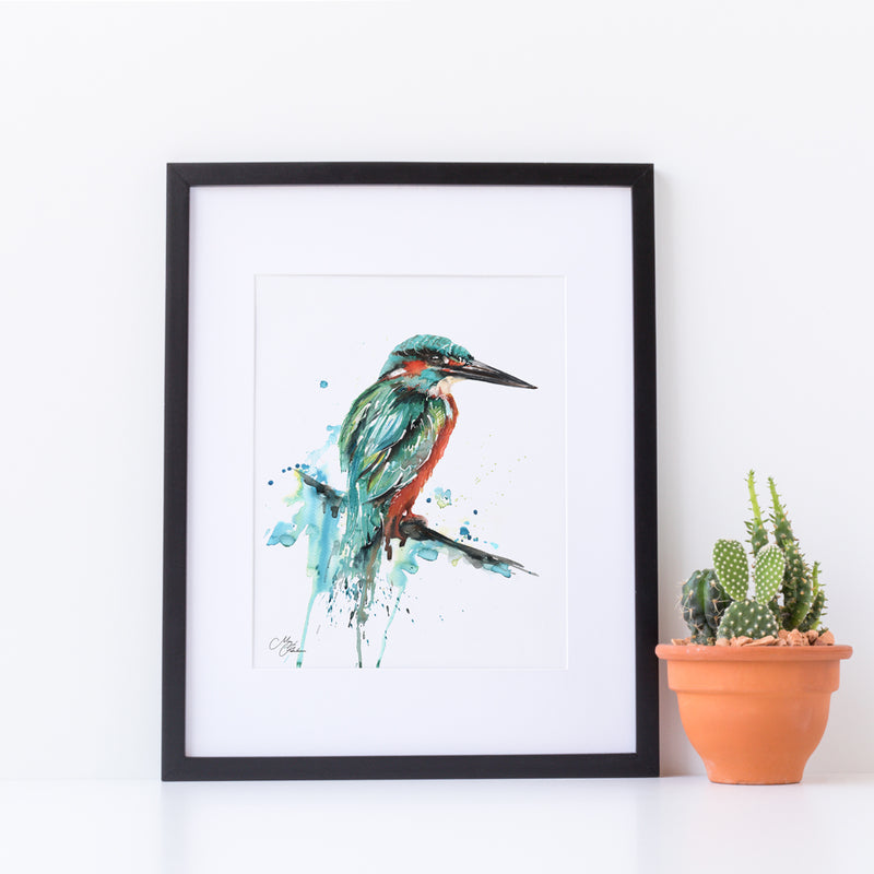 Kingfisher A4 Mounted print with 14 x 11" Mount (Frame not included) By Meg Hawkins