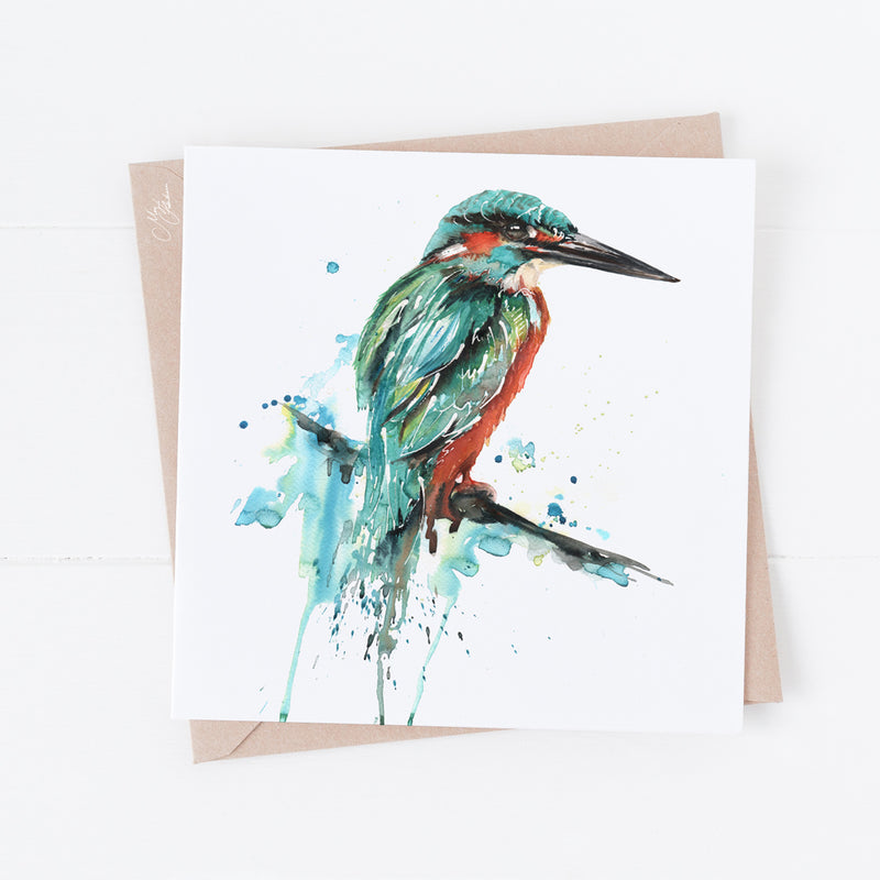 Kingfisher Greeting Card by Meg Hawkins