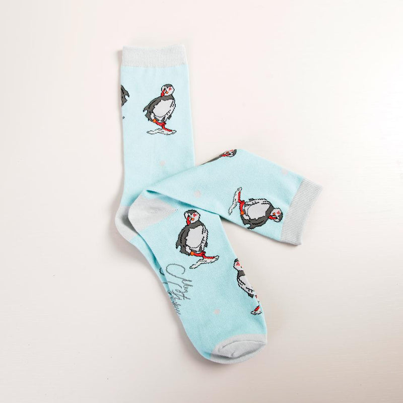 Puffin Design Socks by Meg Hawkins