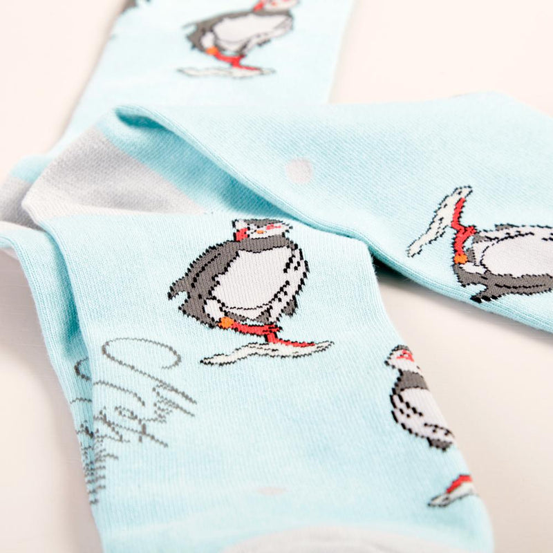 Puffin Design Socks by Meg Hawkins