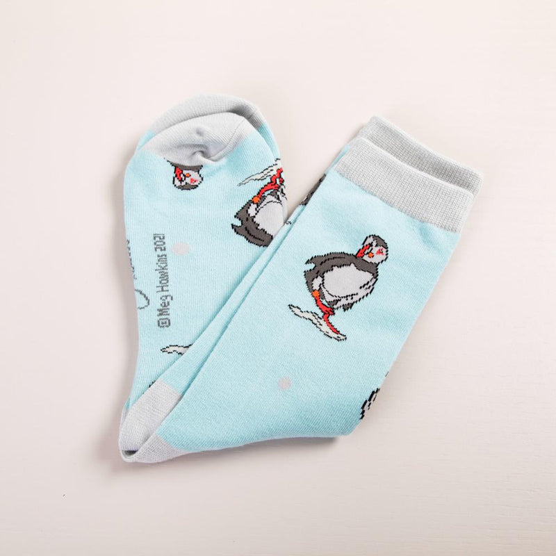 Puffin Design Socks by Meg Hawkins