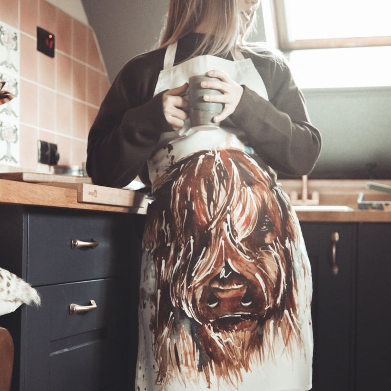 Highland Cow Apron by Meg Hawkins