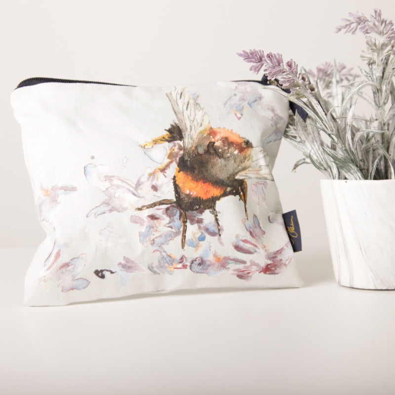 Bee on Heather Cotton Cosmetic Bags