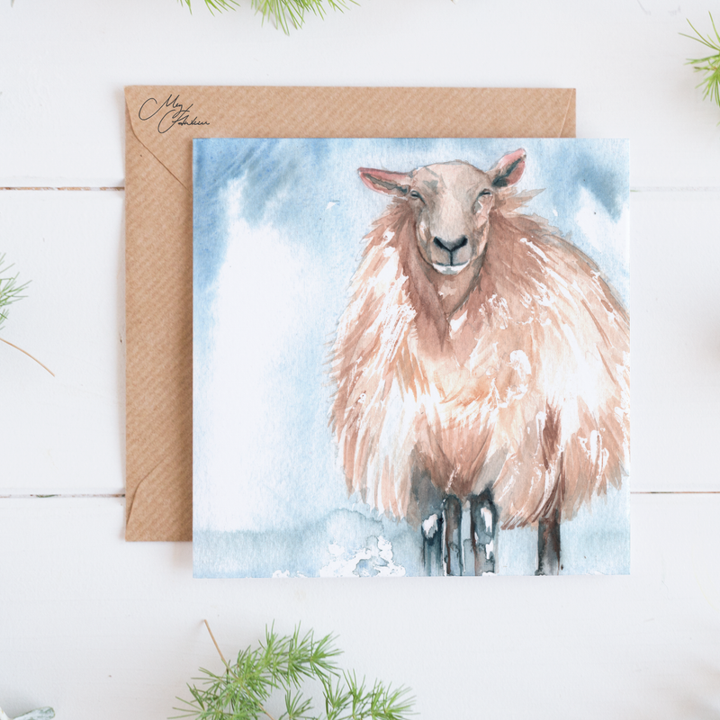 Sheep Design Festive Christmas Card