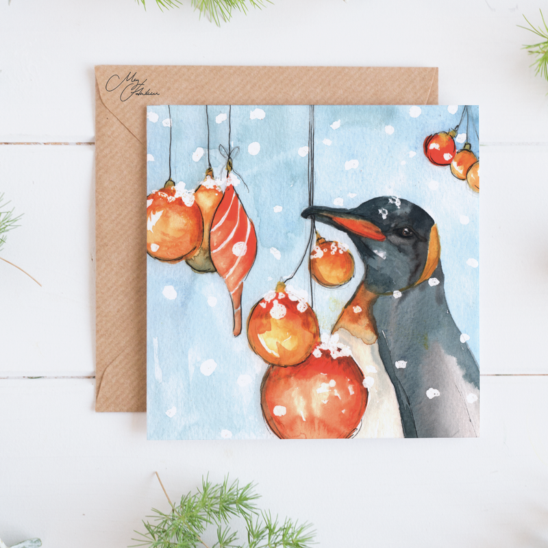 Penguin Design Festive Christmas Card